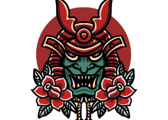 samurai tshirt design ready to use