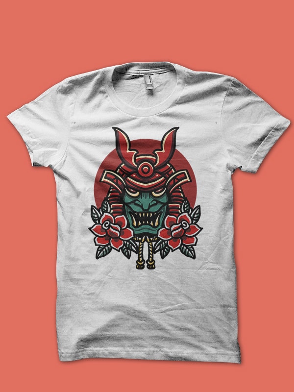 samurai tshirt design ready to use