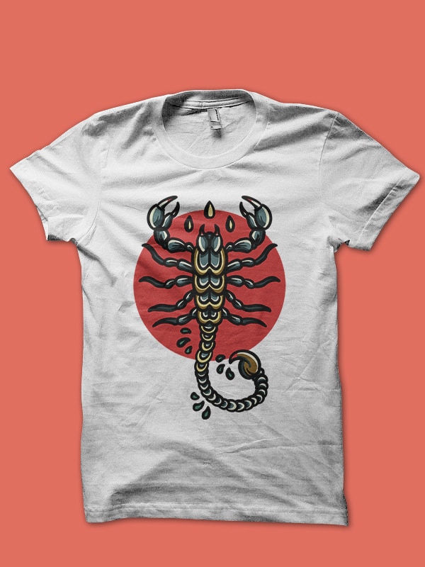 scorpion tshirt design for sale