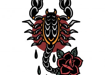 scorpion rose t shirt template vector