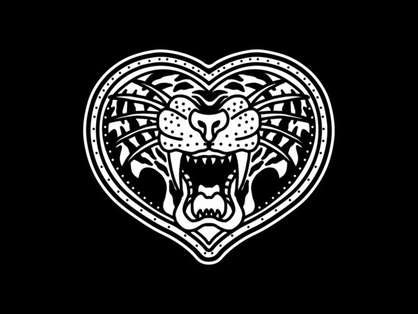 Tiger heart 2 tshirt design for sale