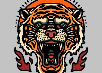 tiger roar tshirt design for sale