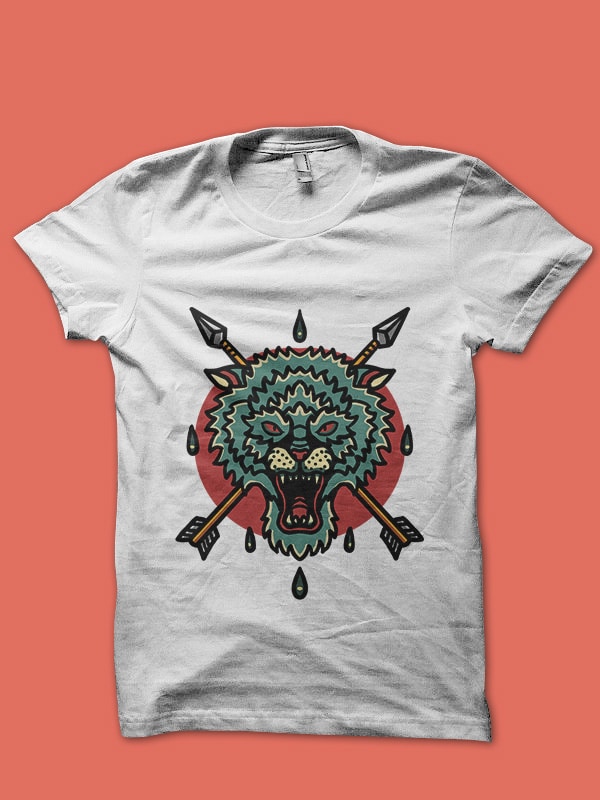 wolf and arrow tshirt design