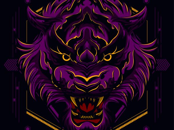 Angry tiger t shirt vector