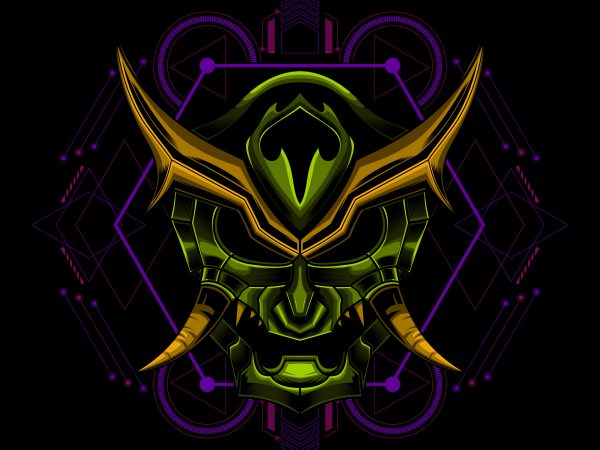 Angry ronin mask illustration t shirt vector