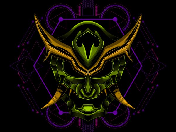 Angry ronin mask illustration t shirt vector