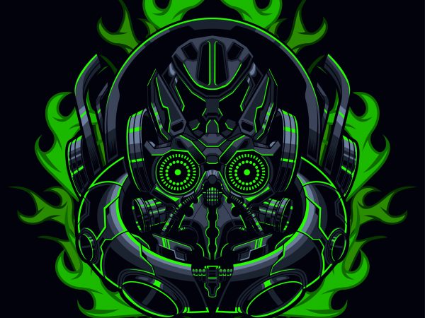 Cyber mask t shirt vector file