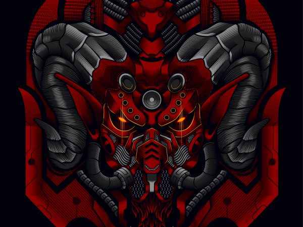 Devil goat mask t shirt vector illustration