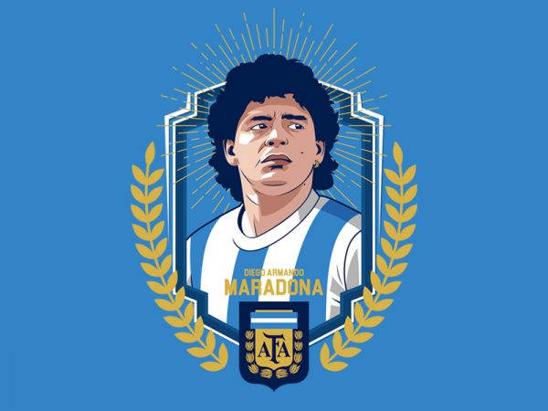 Diego armando maradona t shirt vector illustration