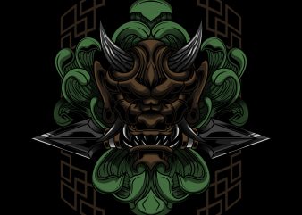 Floral Ronin Samurai Vector illustration Art
