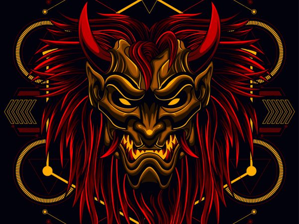 Onimask samurai devil t shirt design online