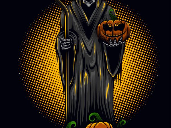 Reaper and pumpkin t shirt design online