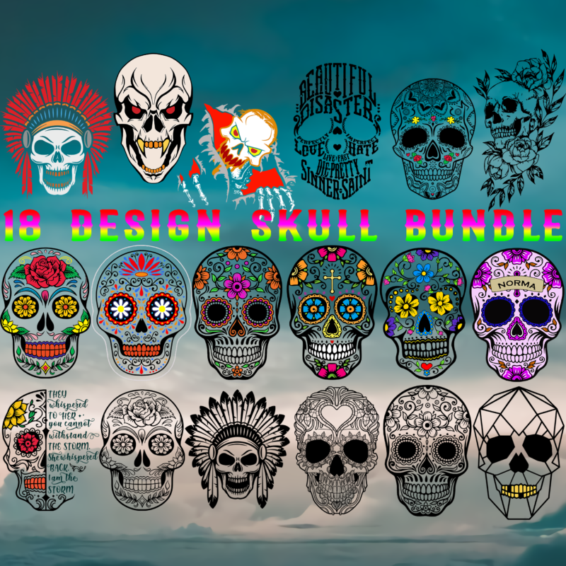 Download Skull bundle t shirt design, Bundle Skull, Bundles Skull ...