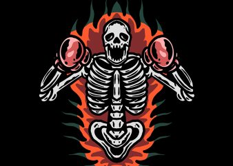 skull boxing t shirt template vector