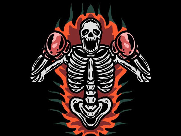 Skull boxing t shirt template vector