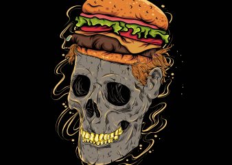 burger skull t shirt template