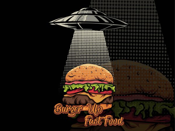 Burger ufo t shirt template