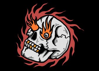 burning skull 1 t shirt template