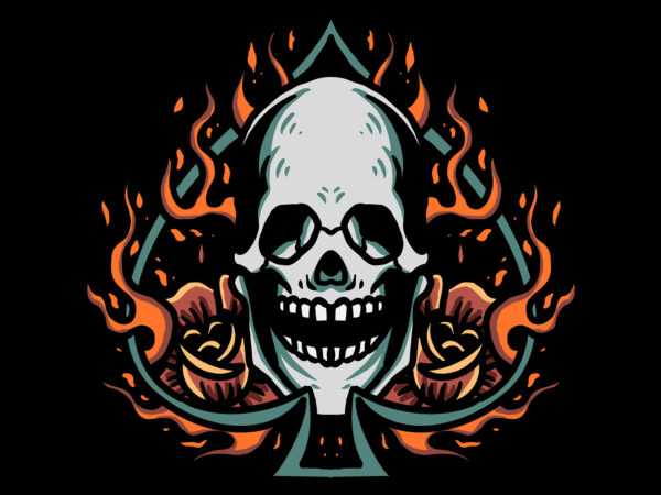 Flaming skull t shirt graphic design
