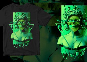medusa skull aesthetic t shirt designs for sale