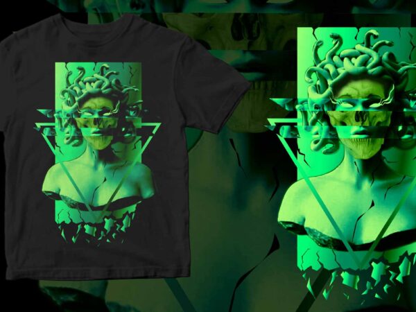 Medusa skull aesthetic t shirt designs for sale