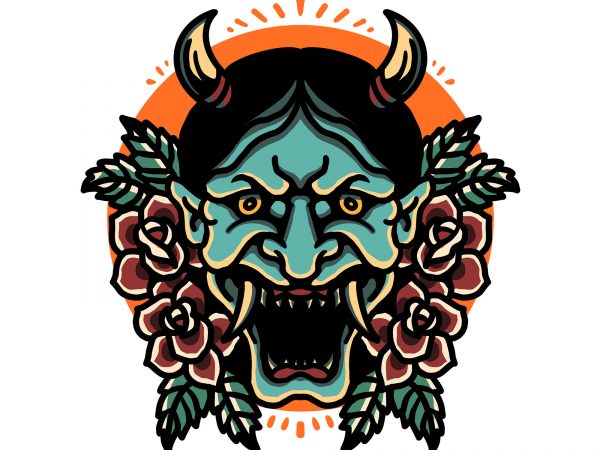 Oni and roses t shirt design online