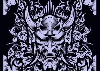 oni mask angry t shirt design online