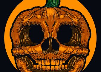 Pumpkin head t shirt illustration