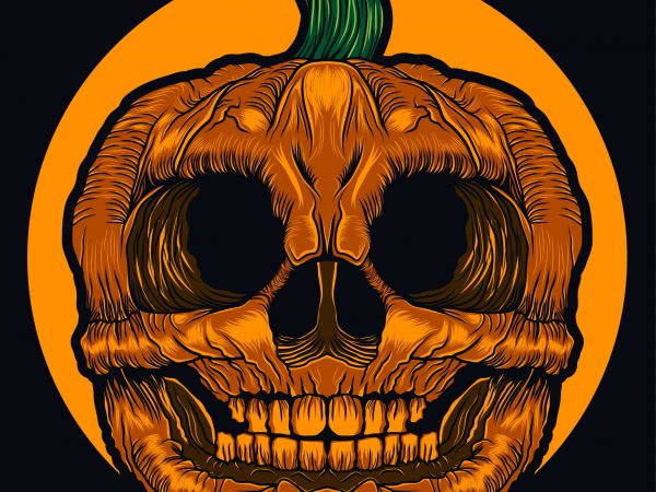 Pumpkin head t shirt illustration