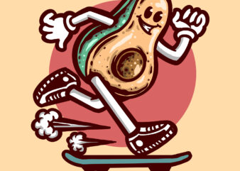 skateboarding avocado