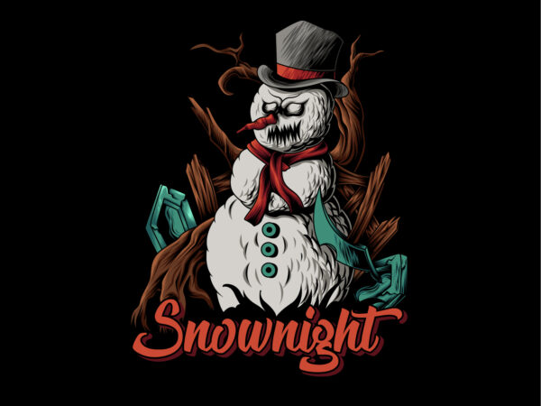 Snownight christmas t shirt template vector