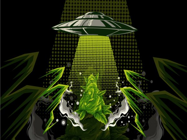 Marijuana ufo t shirt designs for sale