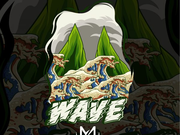 Wave t shirt design for sale