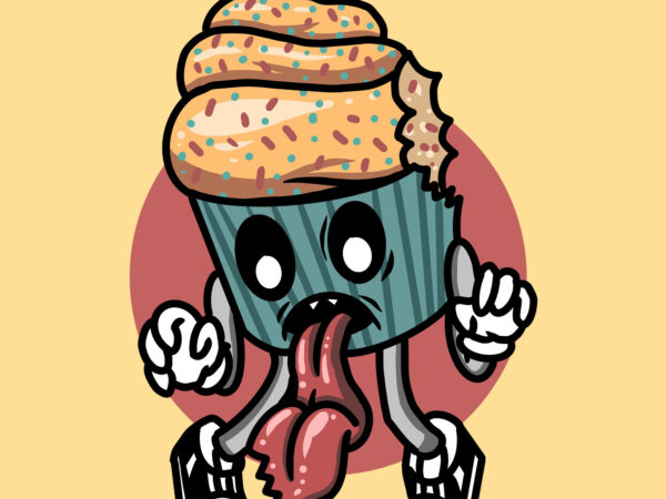 Zombie cupcake t shirt graphic design