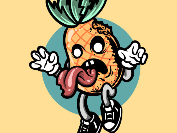Zombie pineapple t shirt graphic design