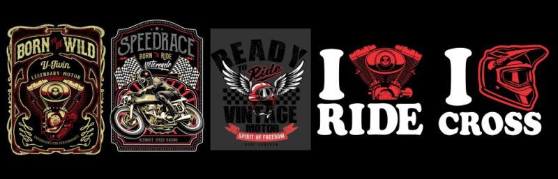 t-shirt vector MOTORCYCLES MINI BUNDLE VOL 1