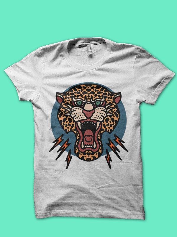 angry leopard tshirt design
