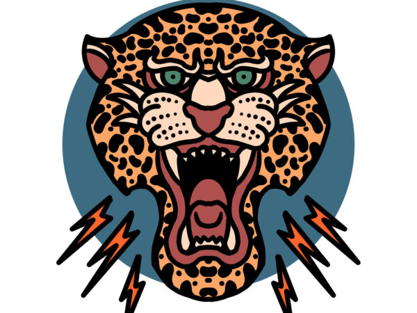 Angry leopard tshirt design