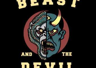the beast and the devil t shirt designs for sale
