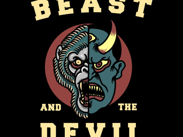 The beast and the devil t shirt designs for sale