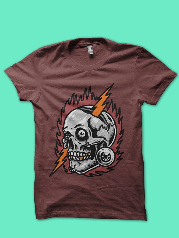 burning skull and thunder