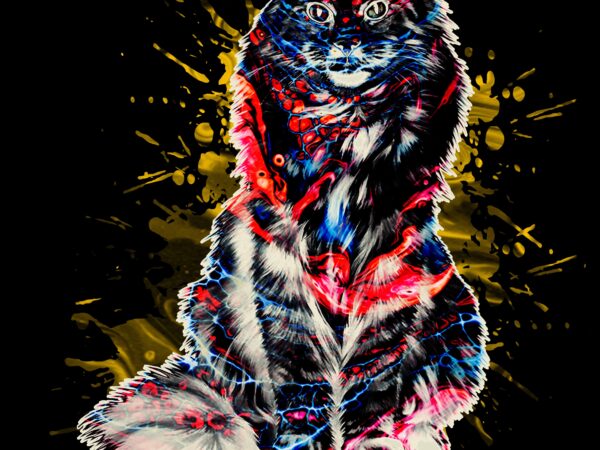 Cat marbel t shirt vector file