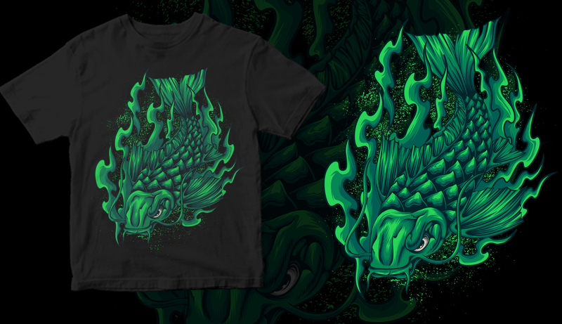 koi fish dark art - Buy t-shirt designs