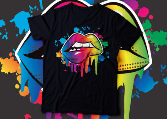 lip multicolor rainbow color lip graphic design | RAINBOW lip graphic design