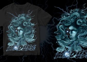 medusa skull aesthetic t shirt designs for sale