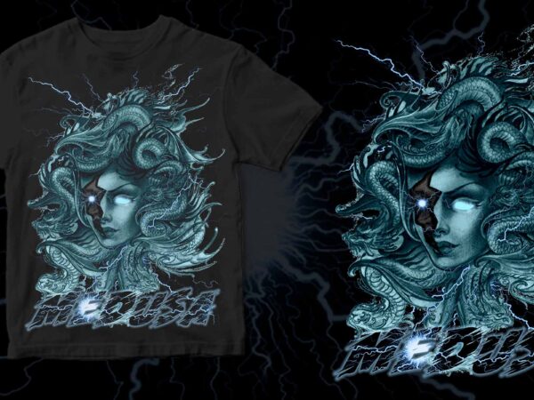Medusa skull aesthetic t shirt designs for sale