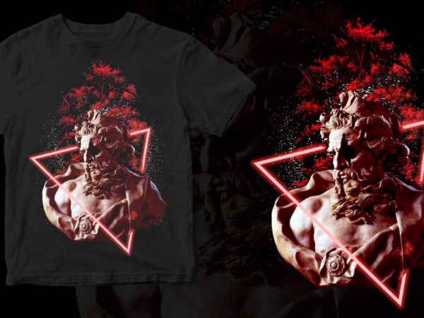 Neptune gods aesthetic vaporwave T shirt vector artwork