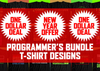 Big Bundle – T Shirt Designs for Programmers – 20 Best Designs for Print on Demand – New Year Discount Offer