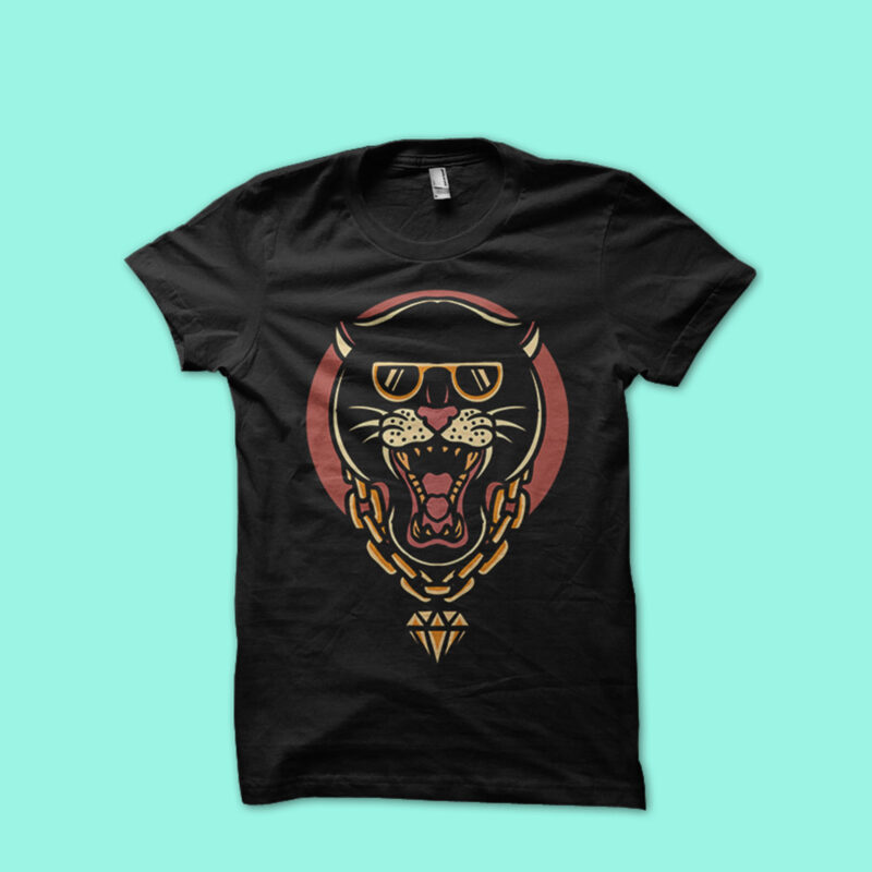 rich panther tattoo t-shirt design