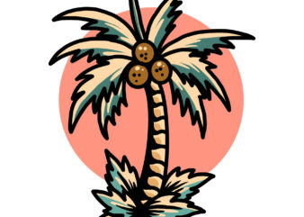 summer palm t shirt template vector